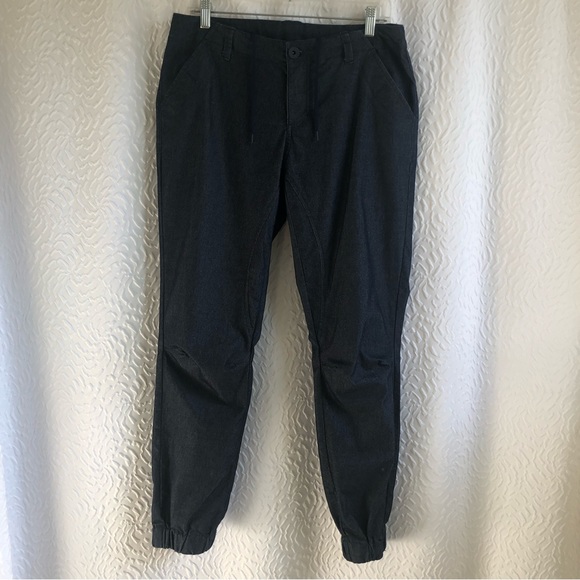 Women's MEC Rock Climbing Denim Blue Relaxed Fit Joggers Organic Cotton Blend - Picture 1 of 15